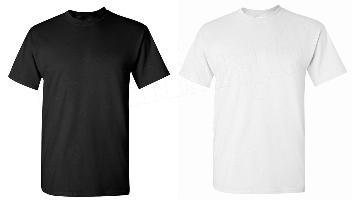 Blank short sleeve t-shirts in black and white