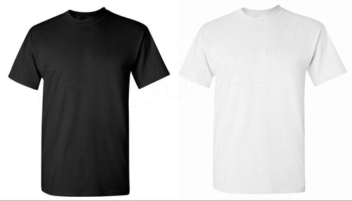 Blank short sleeve t-shirts in black and white
